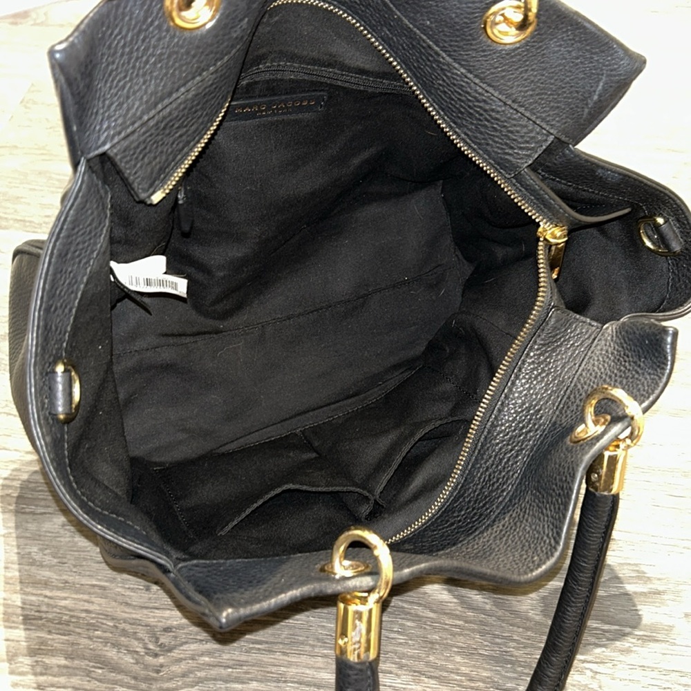 Marc by Marc Jacobs Tote Bag Too Hot To Handle Bentley Black Pebbled Leather - Picture 15 of 15